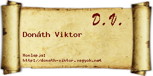 Donáth Viktor névjegykártya